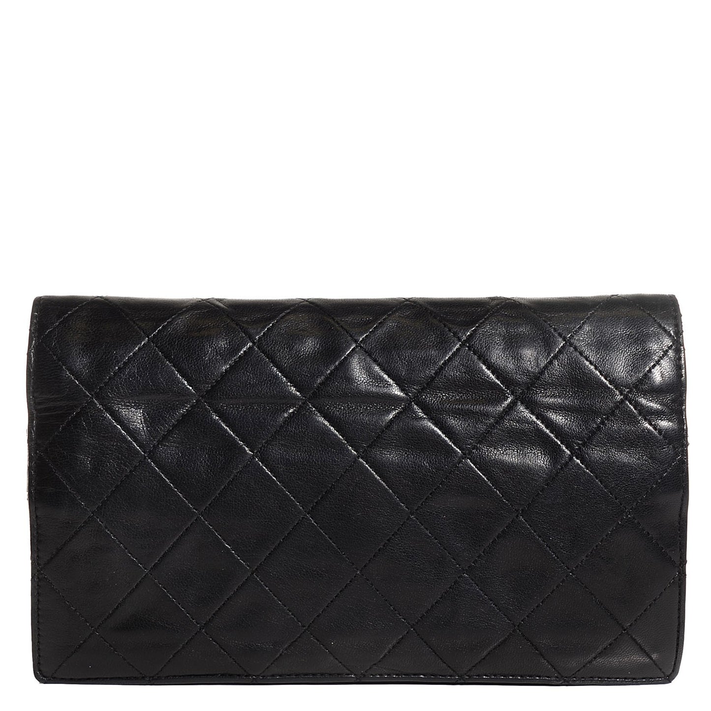 Lambskin Quilted Wallet Black