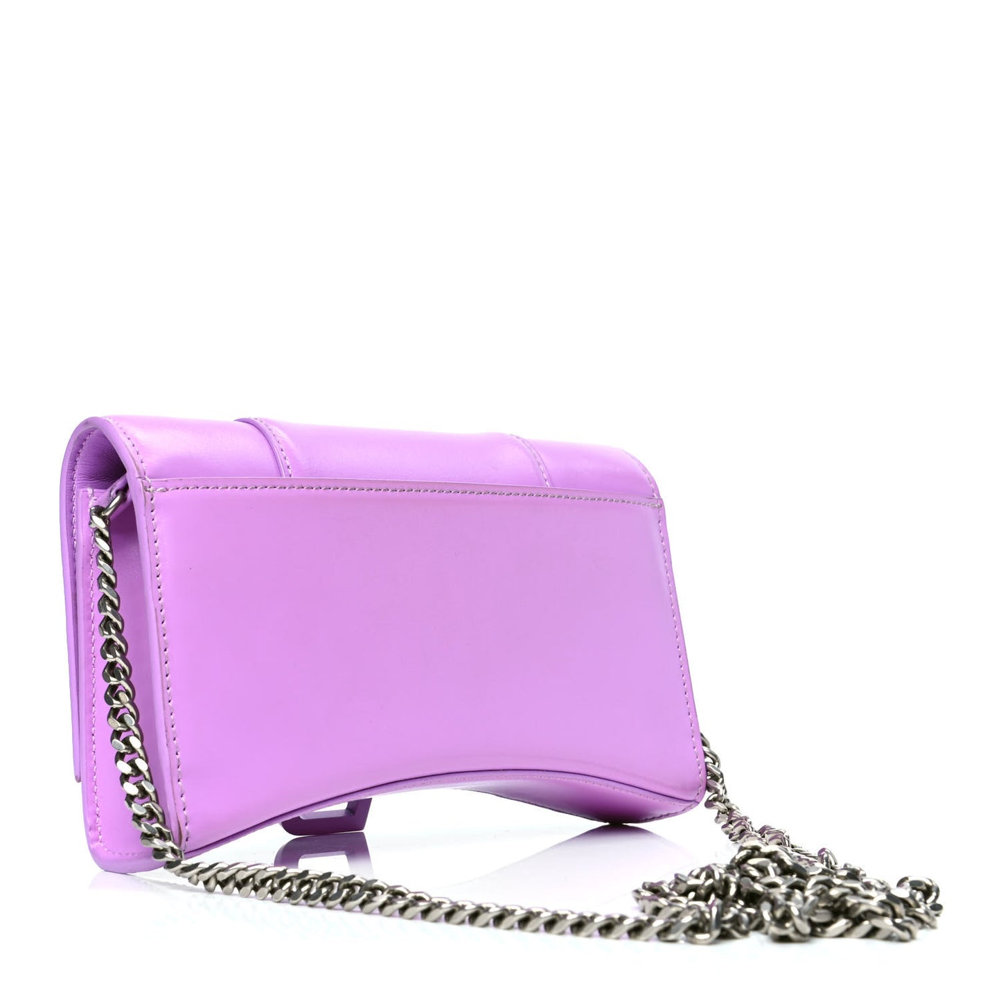 Shiny Box Calfskin Tonal B Hourglass Chain Bag Liliac