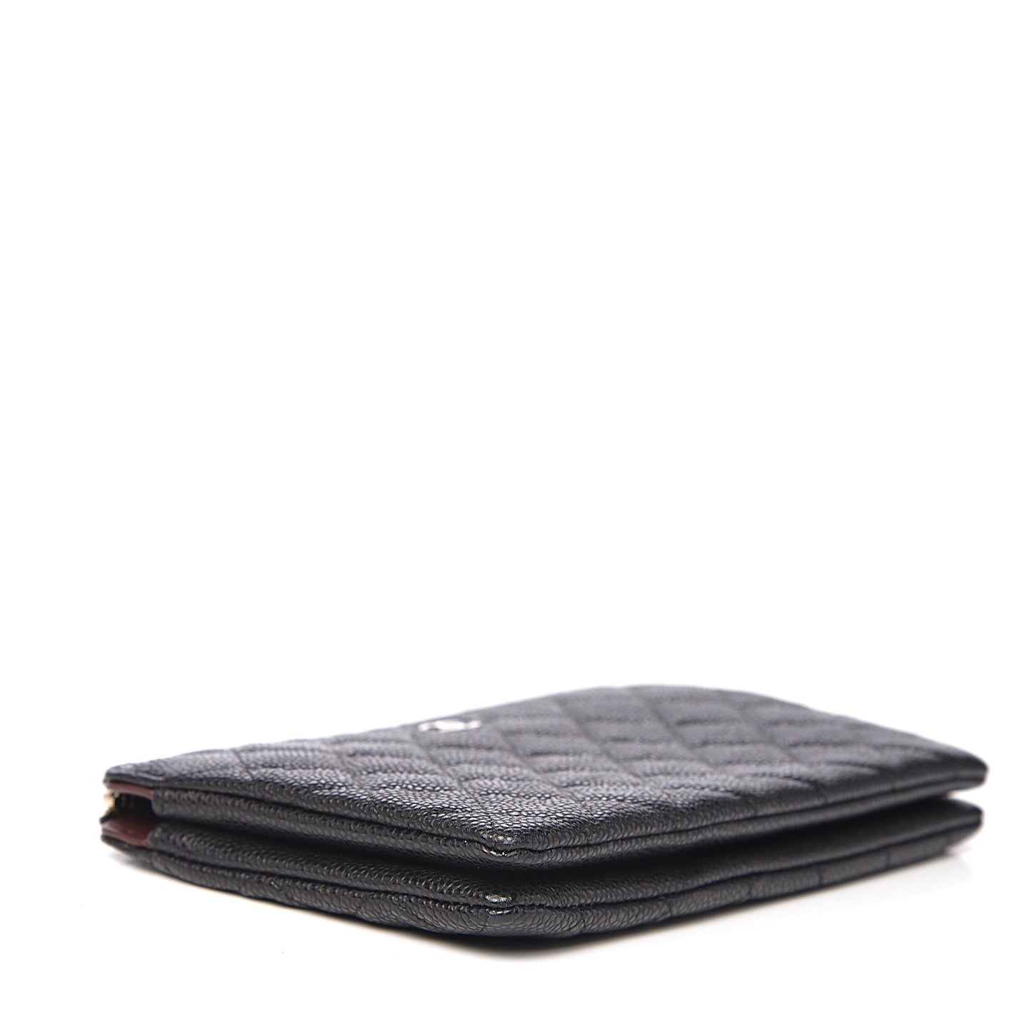 Caviar Quilted Small Zipped Pouch Black