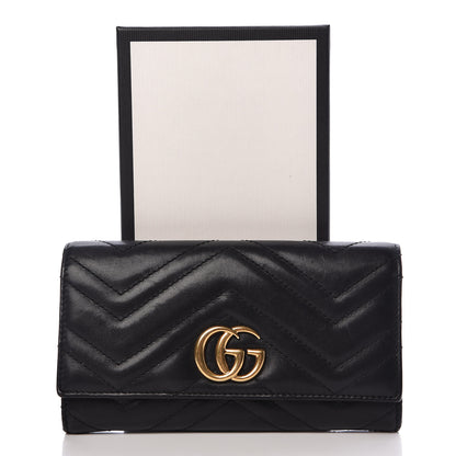 Gucci Calfskin Matelasse GG Marmont Continental Wallet Black 11 of 11