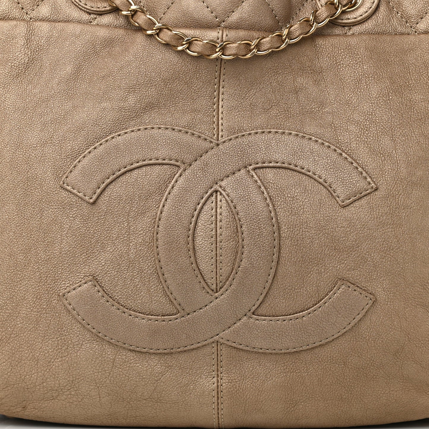 Calfskin Large Trianon Tote Gold