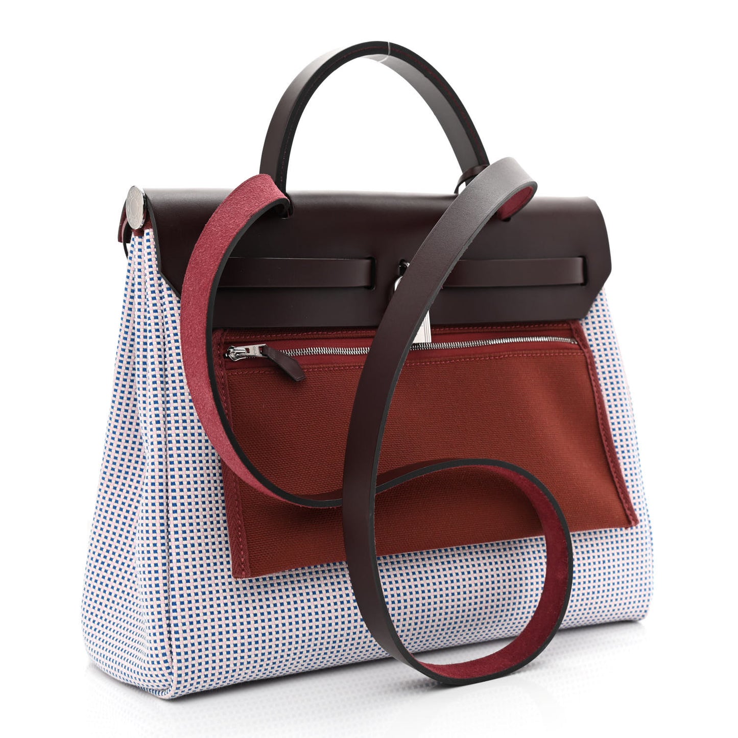 Criss Viking Vache Hunter Herbag Zip Retourne 31 PM Ecru Mauve Bleu Billard Rouge Sellier
