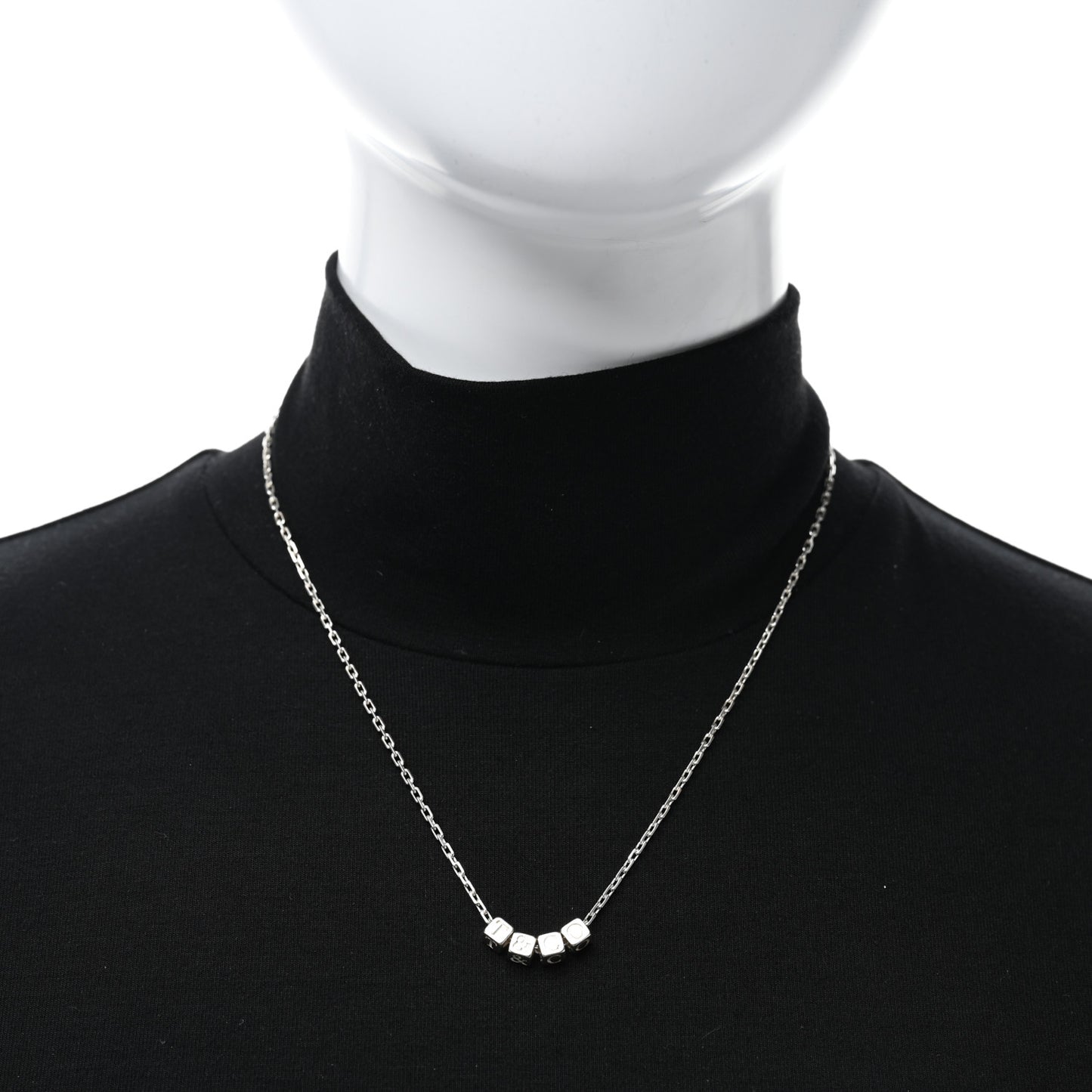 Sterling Silver T&CO Cube Pendant Necklace