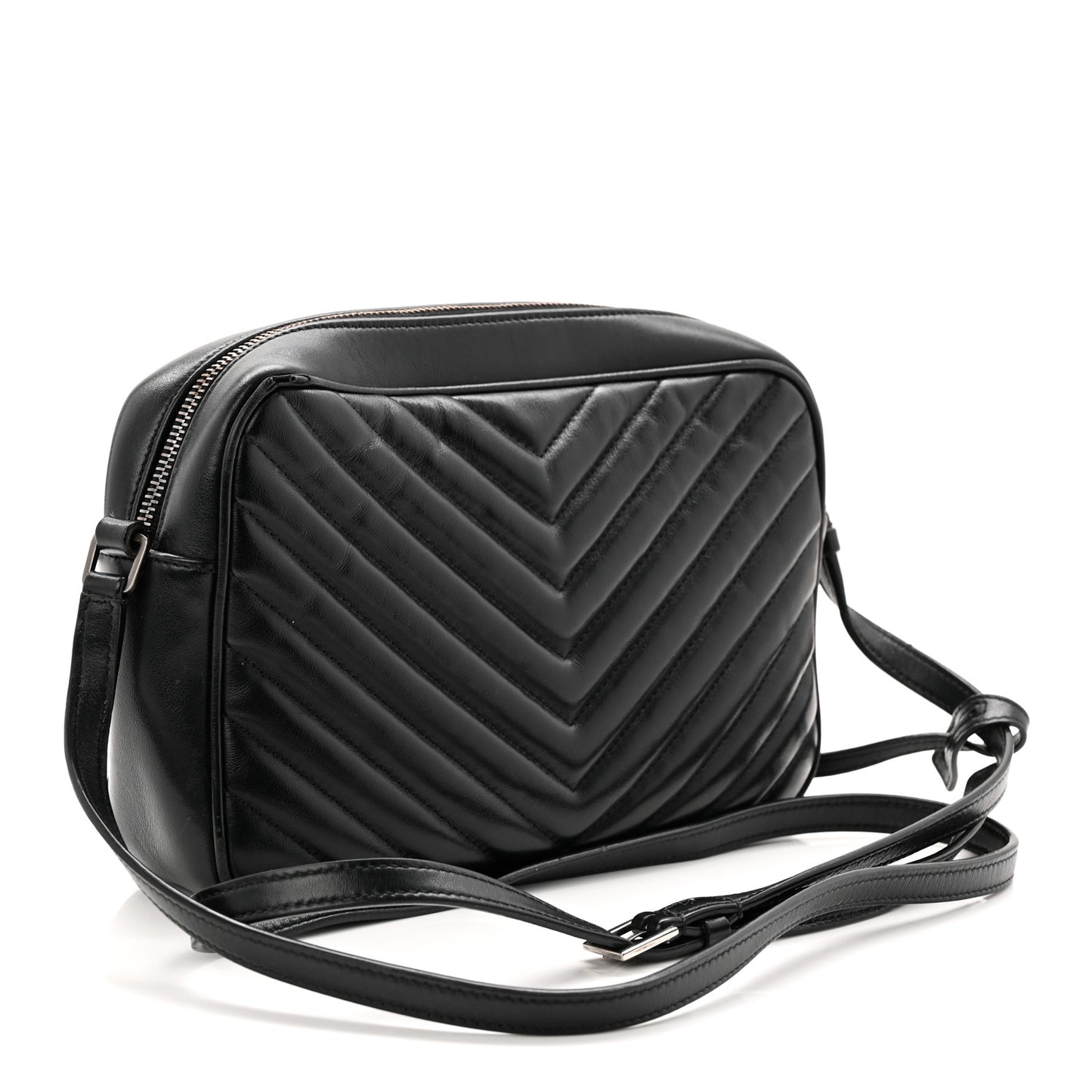 Calfskin Matelasse Monogram Lou Camera Bag Black