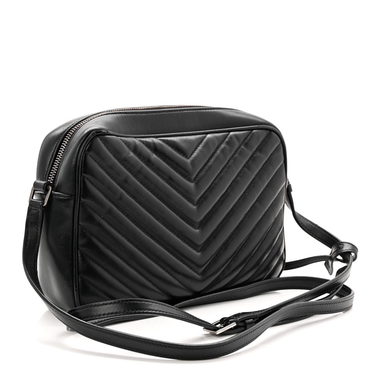 Saint Laurent Calfskin Matelasse Monogram Lou Camera Bag Black 3 of 12