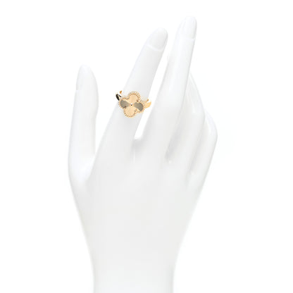 Van Cleef & Arpels 18K Yellow Gold Guilloche Vintage Alhambra Ring 52 6 2 of 5