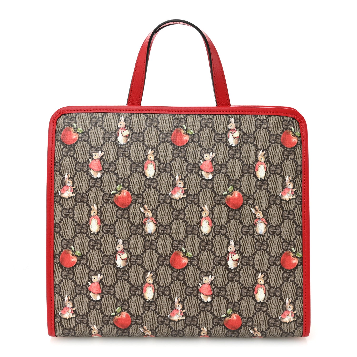 Gucci X Peter Rabbit GG Supreme Monogram Rabbit Apple Childrens Tote Beige Ebony Multicolor Bright Hibiscus 1 of 11