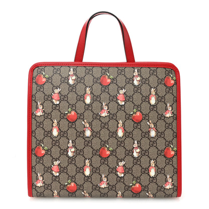 Gucci X Peter Rabbit GG Supreme Monogram Rabbit Apple Childrens Tote Beige Ebony Multicolor Bright Hibiscus 1 of 11