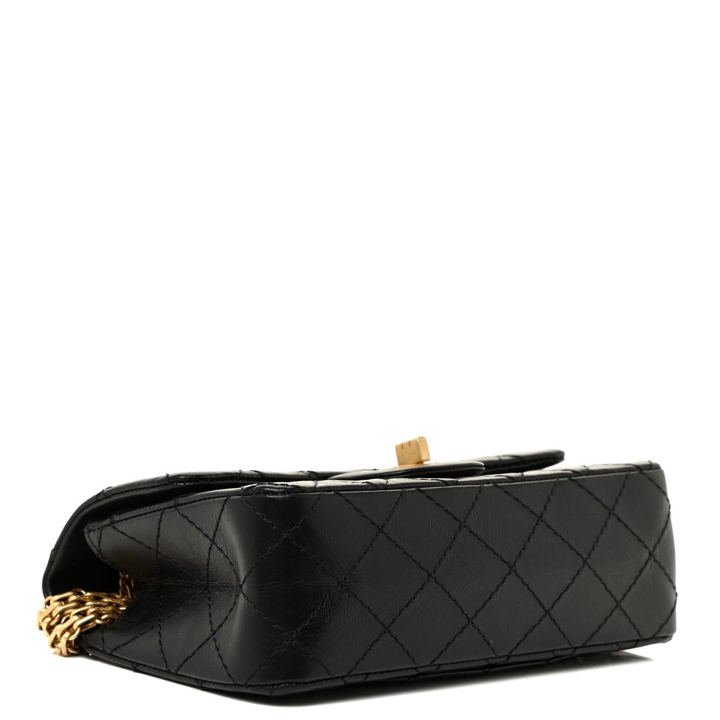 Aged Calfskin Quilted 2.55 Reissue Mini Flap Black