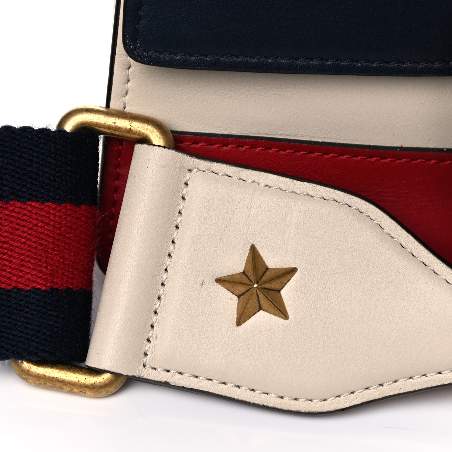 Gucci Calfskin Bamboo Web Mini Dionysus Top Handle Bag White Blue Hibiscus Red 29 of 29