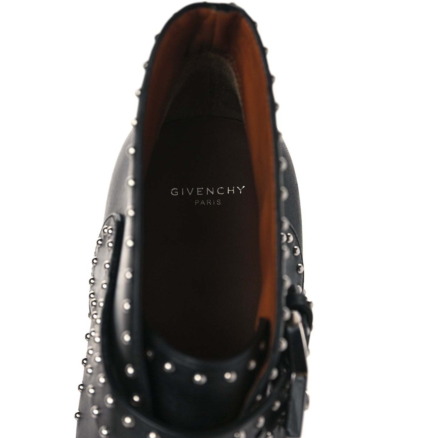 Smooth Calfskin Elegant Cowboy Studded Ankle Boots 40 Black