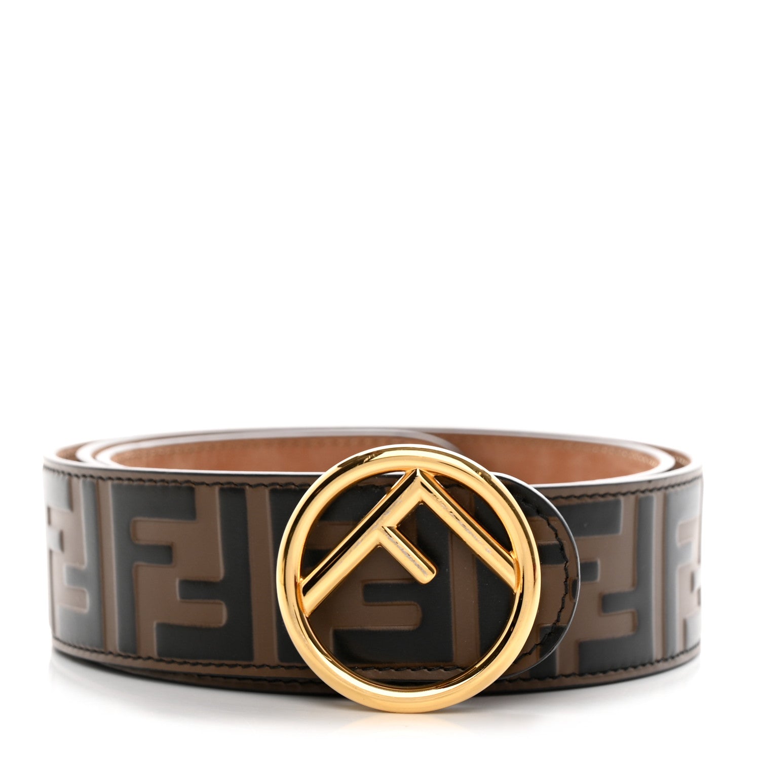 Fendi Vitello F is Fendi Bi-Color FF 1974 Embossed Belt 95 38 Maya Black 1 of 8