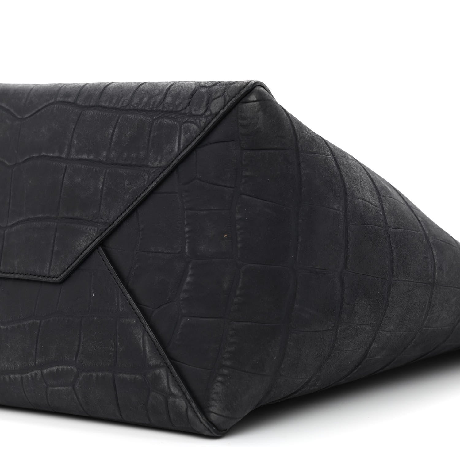 Celine Crocodile Embossed Nubuck Small Belt Cabas Phantom Navy Blue 9 of 12