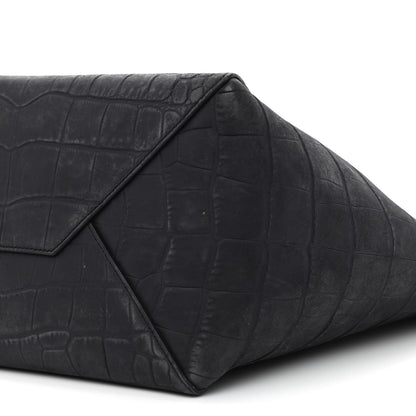 Celine Crocodile Embossed Nubuck Small Belt Cabas Phantom Navy Blue 9 of 12
