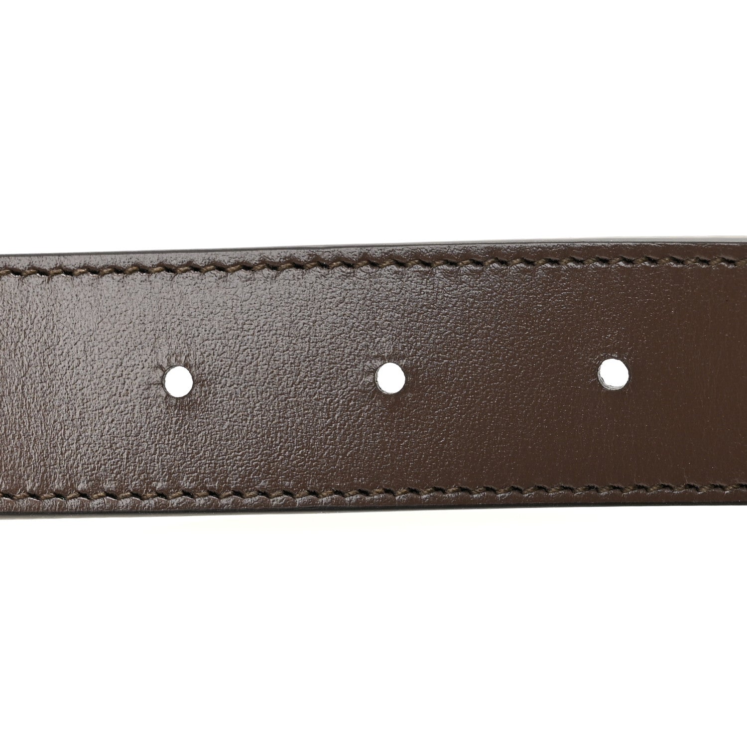 Gucci GG Supreme Monogram Plutone Calfskin Double G Reversible 30mm Belt 85 34 Beige Ebony Brown 4 of 6