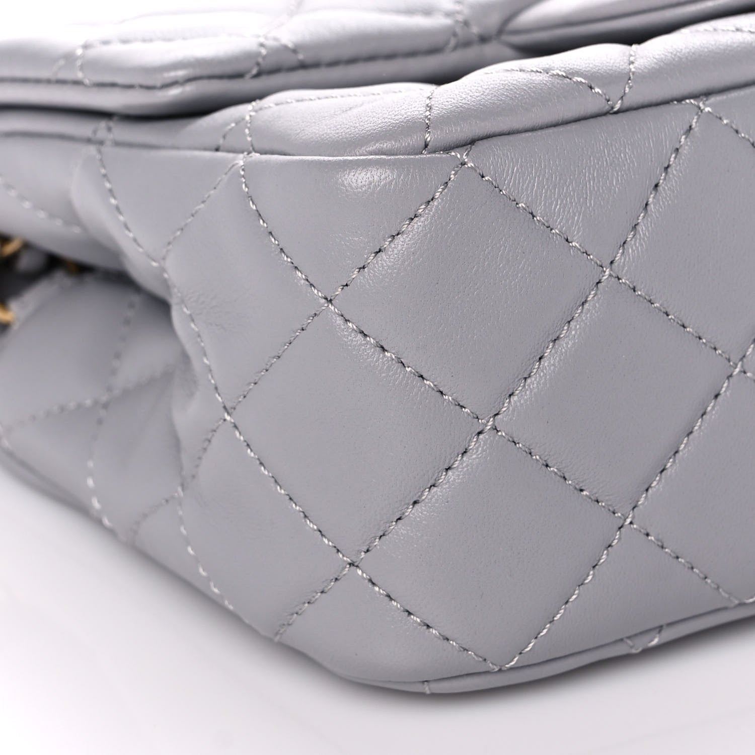 Chanel Lambskin Quilted Mini Pearl Crush Flap Light Grey 8 of 12