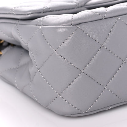 Chanel Lambskin Quilted Mini Pearl Crush Flap Light Grey 8 of 12