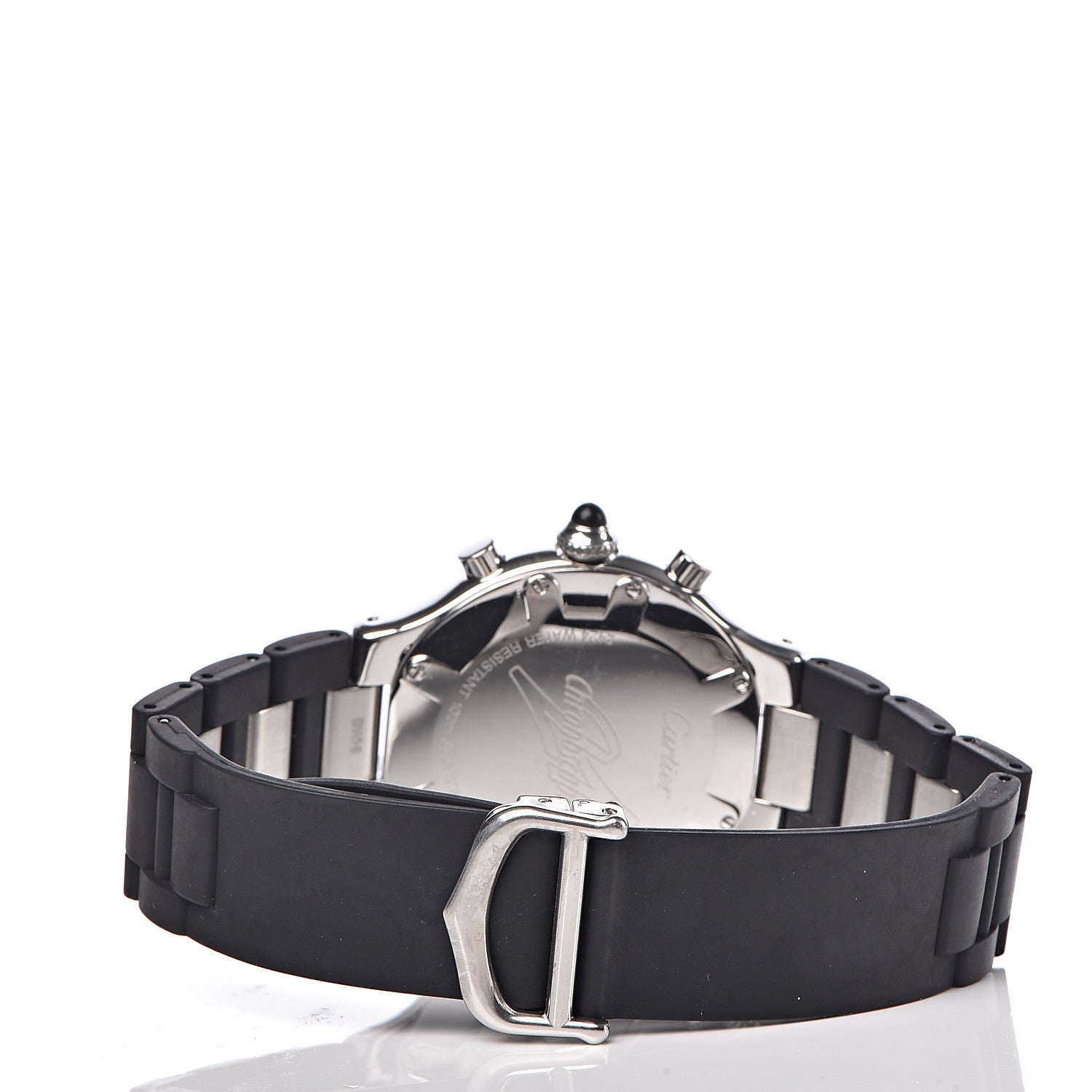 Cartier Stainless Steel Rubber 38mm Must 21 Chronoscaph Quartz Watch Black 4 of 8