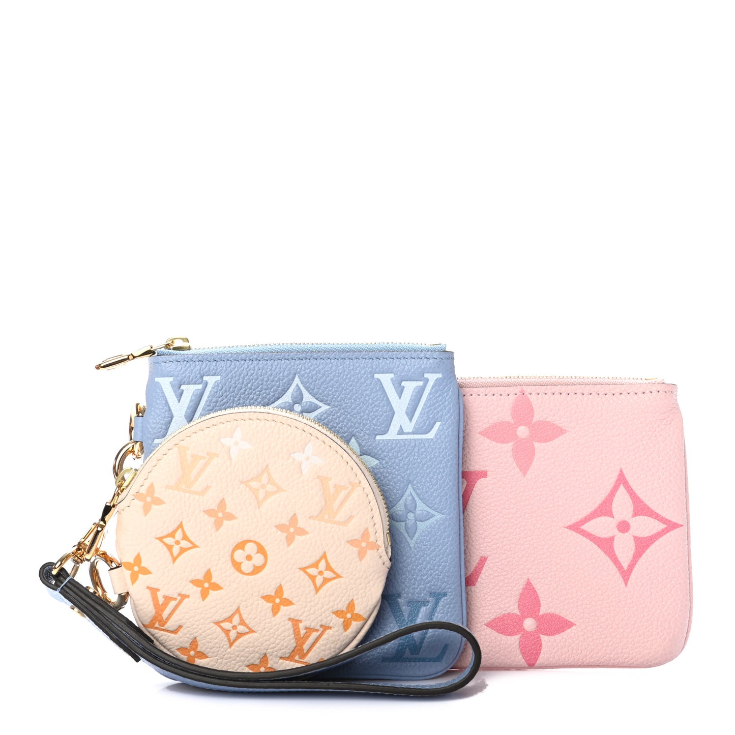 Empreinte Monogram Giant By The Pool Trio Pouch Rosebud Summer Blue Cream Saffron