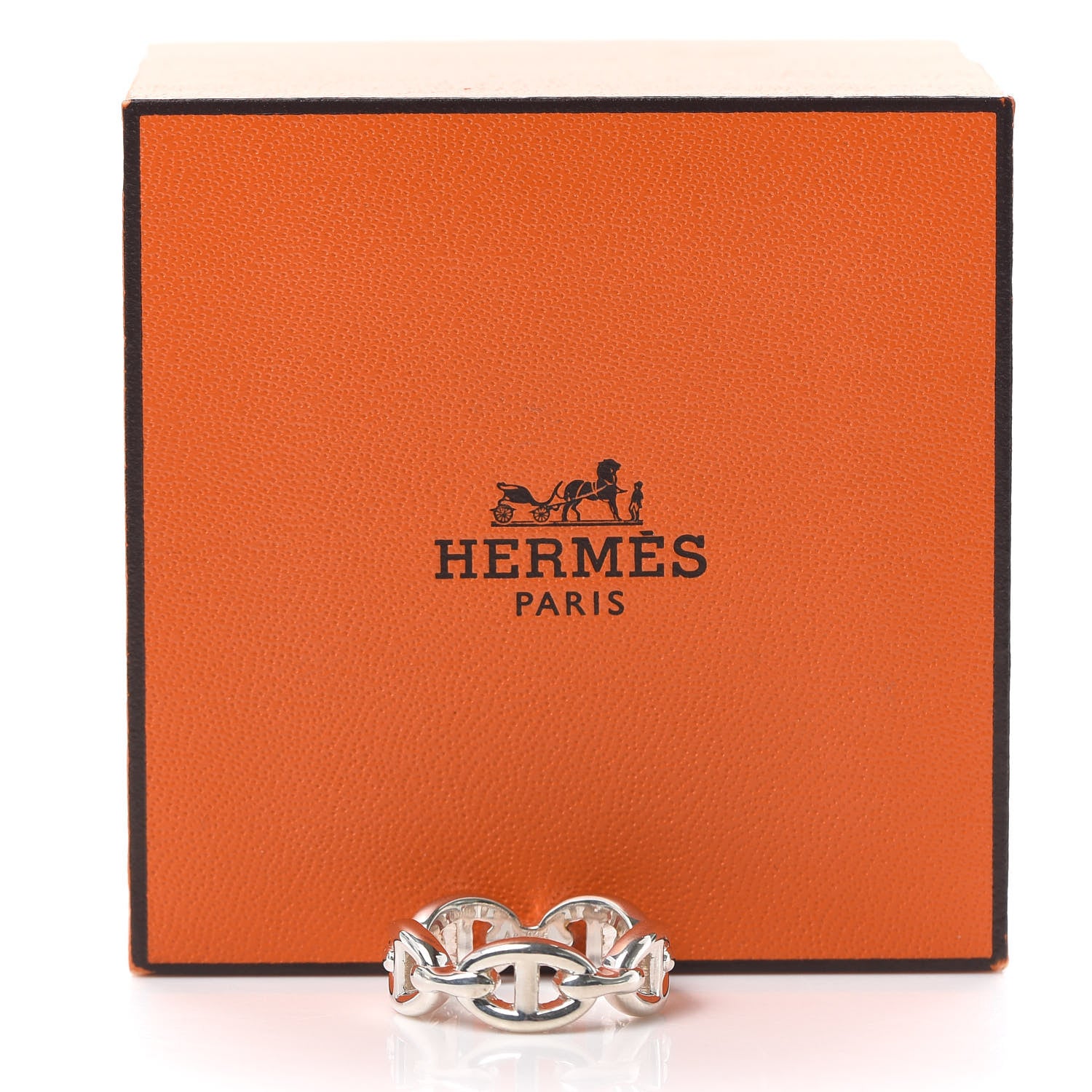 Hermes Sterling Silver PM Chaine d'Ancre Enchainee Band Ring 51 5.75 6 of 6