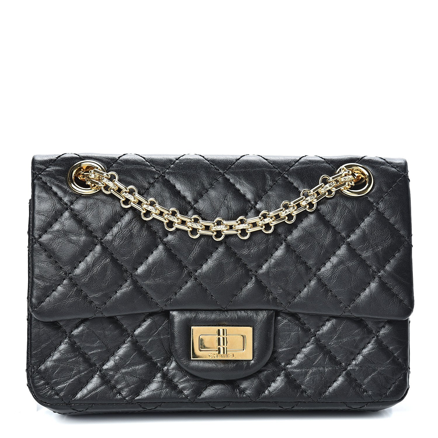 Chanel Aged Calfskin Quilted 2.55 Reissue Mini Flap Black 1 of 13