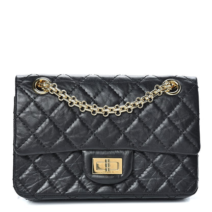 Chanel Aged Calfskin Quilted 2.55 Reissue Mini Flap Black 1 of 13