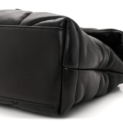 Saint Laurent Lambskin Quilted Monogram Monochrome Small Loulou Puffer Chain Satchel Black 10 of 10