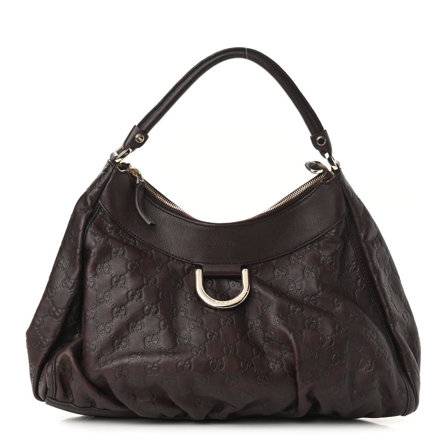 Gucci Guccissima Large D Ring Hobo Chocolate 1 of 9