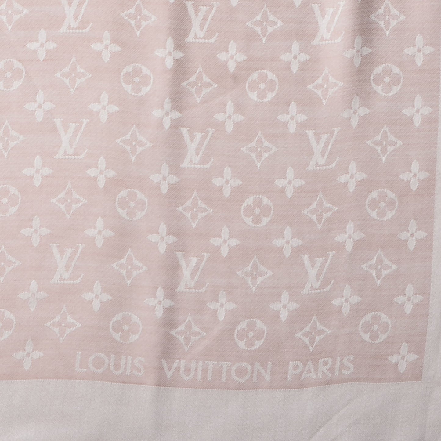 Silk Wool Monogram Denim Shawl Rose