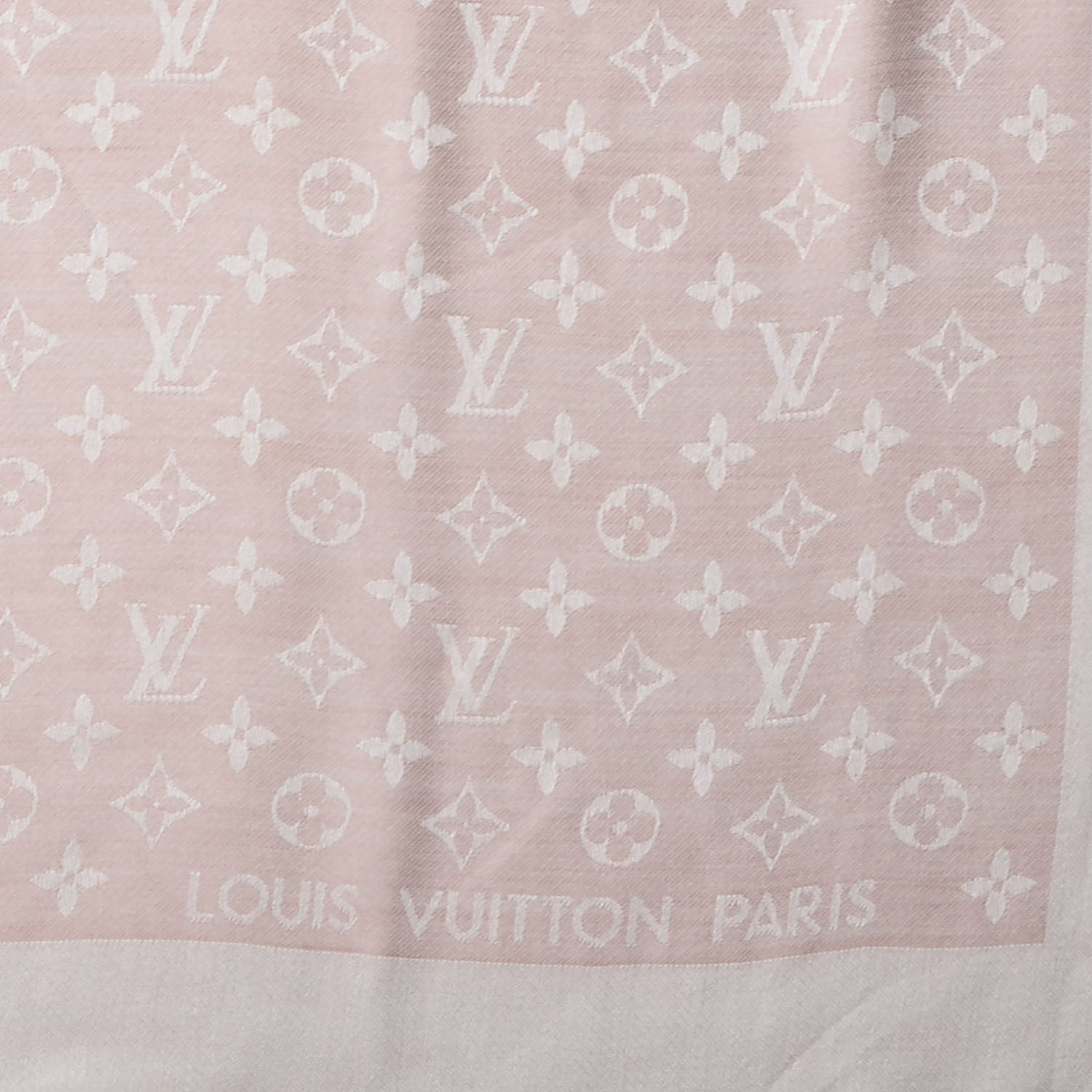Louis Vuitton Silk Wool Monogram Denim Shawl Rose 4 of 5