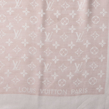 Louis Vuitton Silk Wool Monogram Denim Shawl Rose 4 of 5
