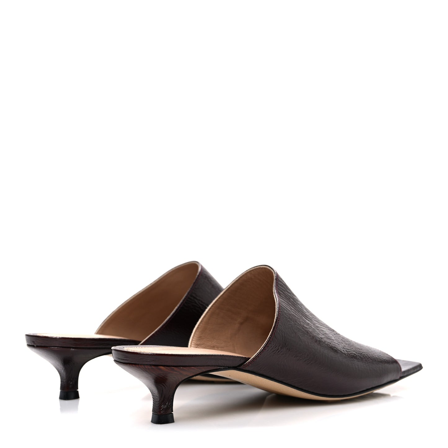 Paper Calfskin Stretch Mule Sandals 37.5 Fondant