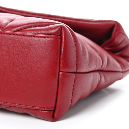Saint Laurent Lambskin Quilted Toy Loulou Puffer Monogram Chain Satchel Red 9 of 12