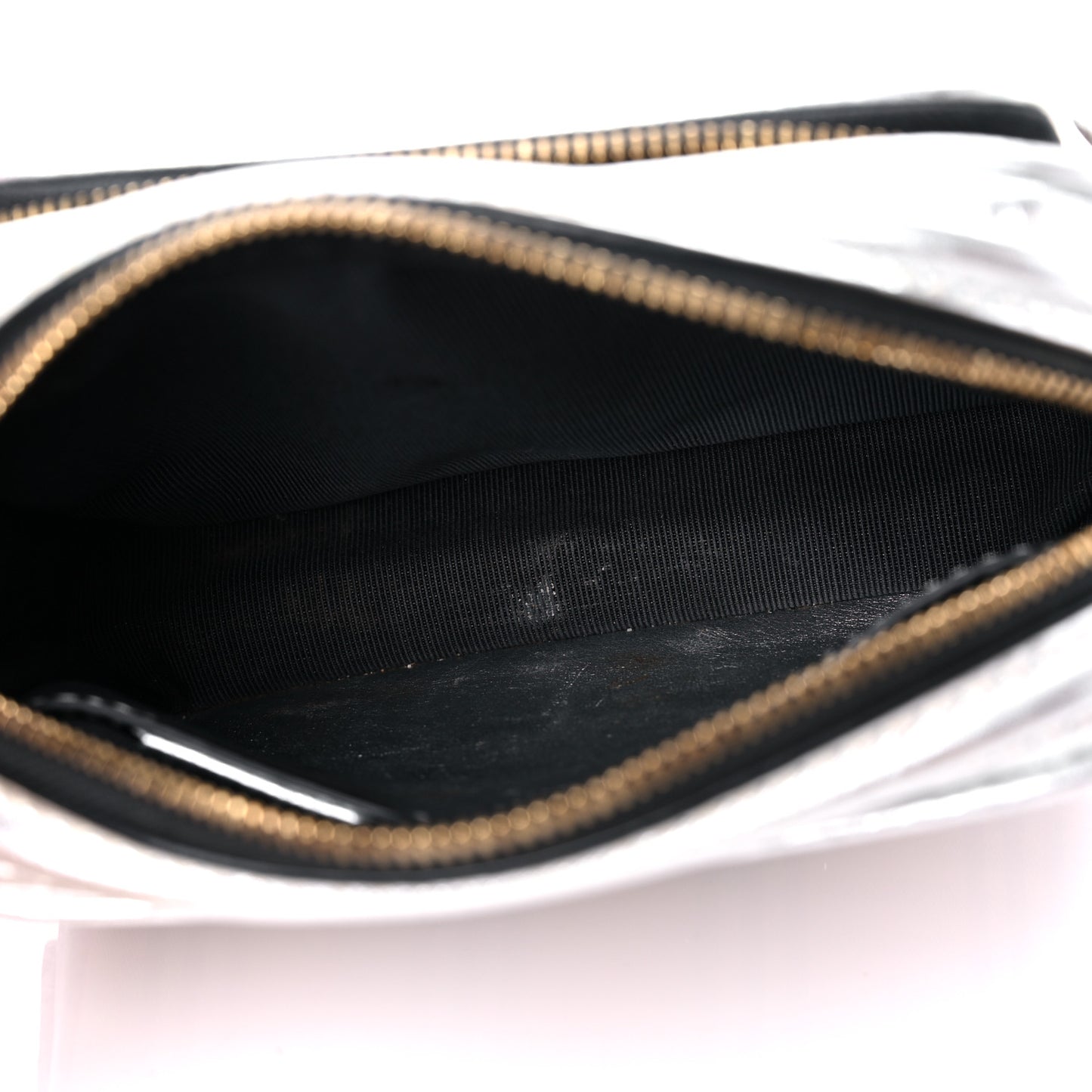 Smooth Calfskin 1983 Knight Check Link Camera Bag Silver