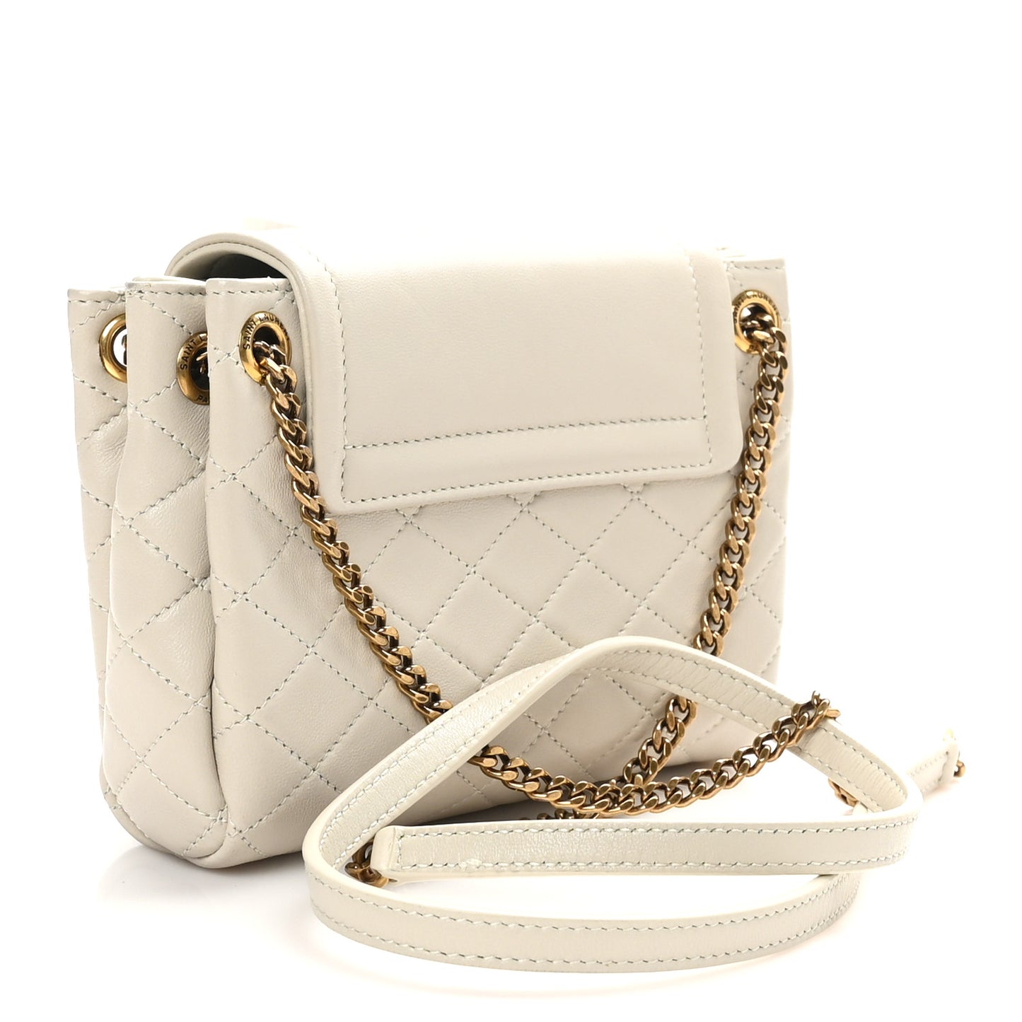 Lambskin Quilted Monogram Mini Nolita Crema Soft
