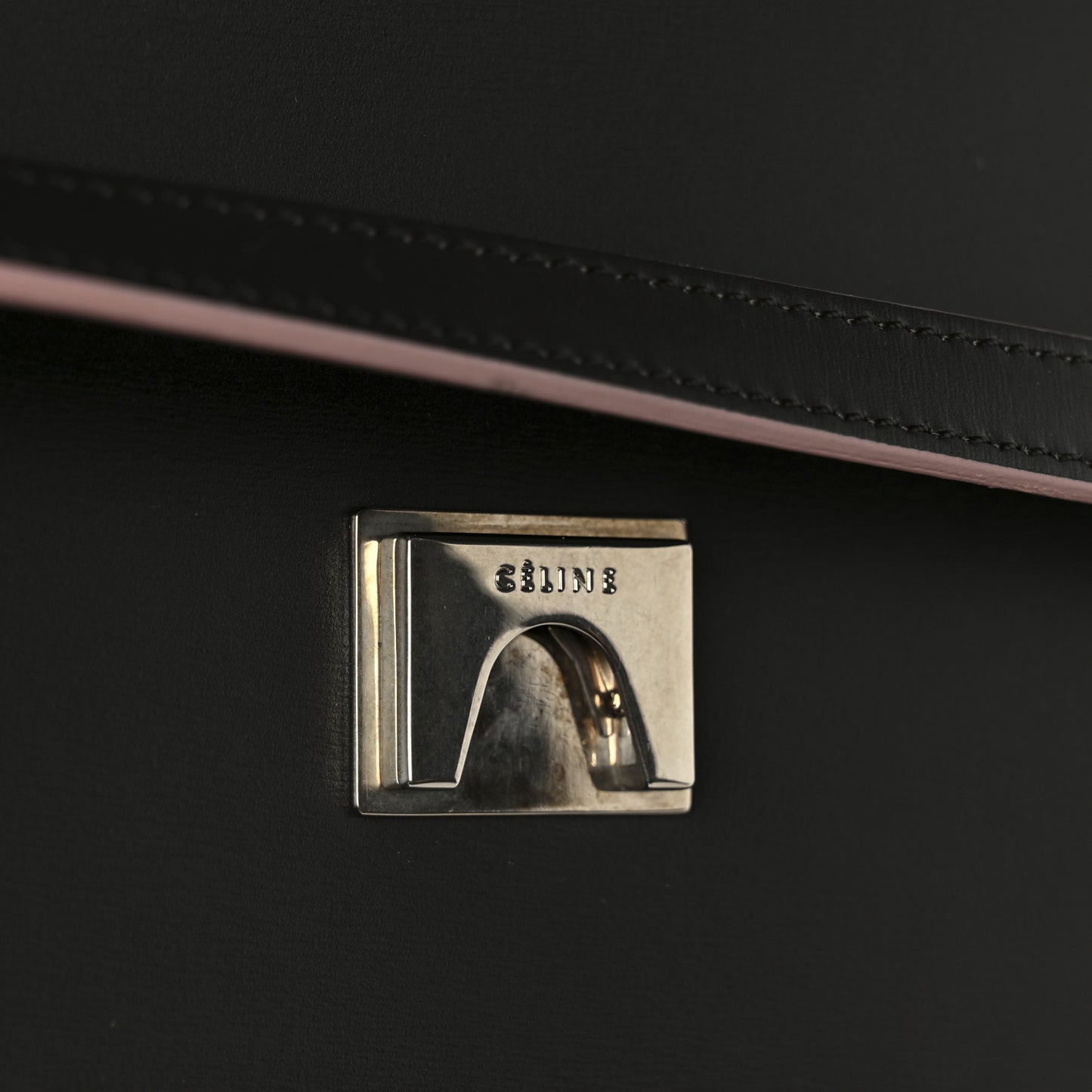 Smooth Calfskin Mini Belt Bag Dark Grey Pink