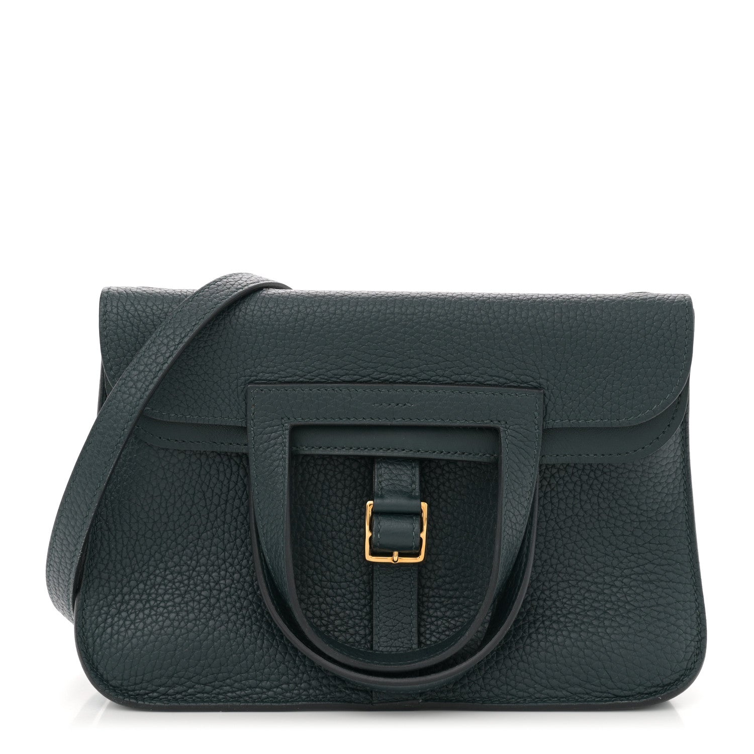 Hermes Taurillon Clemence Halzan 25 Vert Cypress 1 of 10