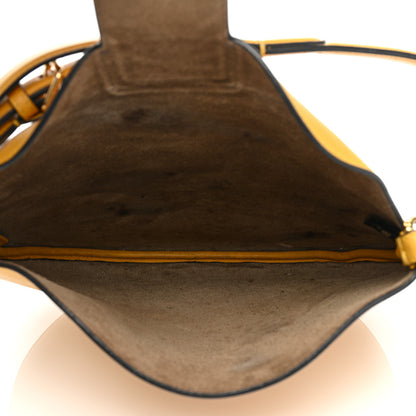 Fendi Vitello Grace Suede Small Croissant Hobo Mimosa 4 of 9