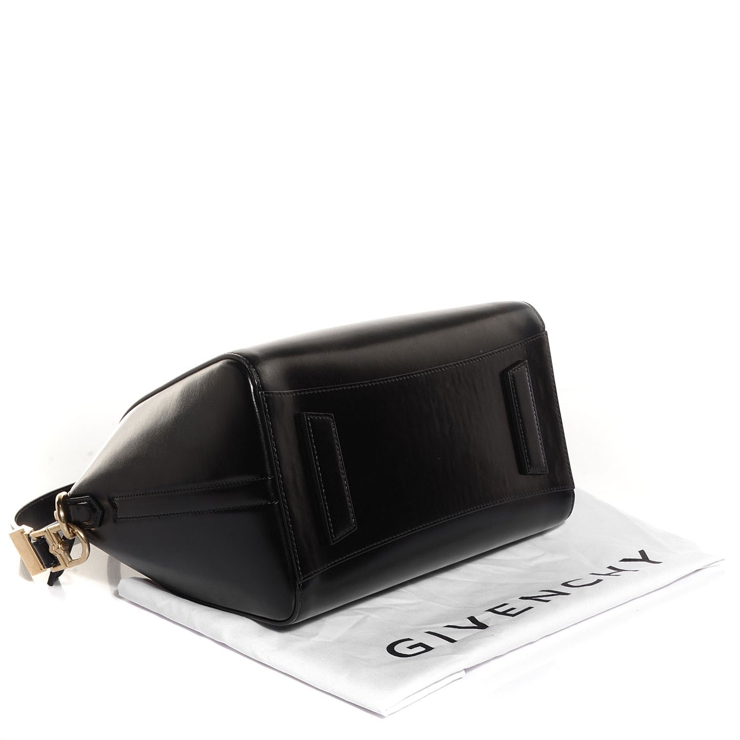 Shiny Lord Calfskin Small Antigona Black