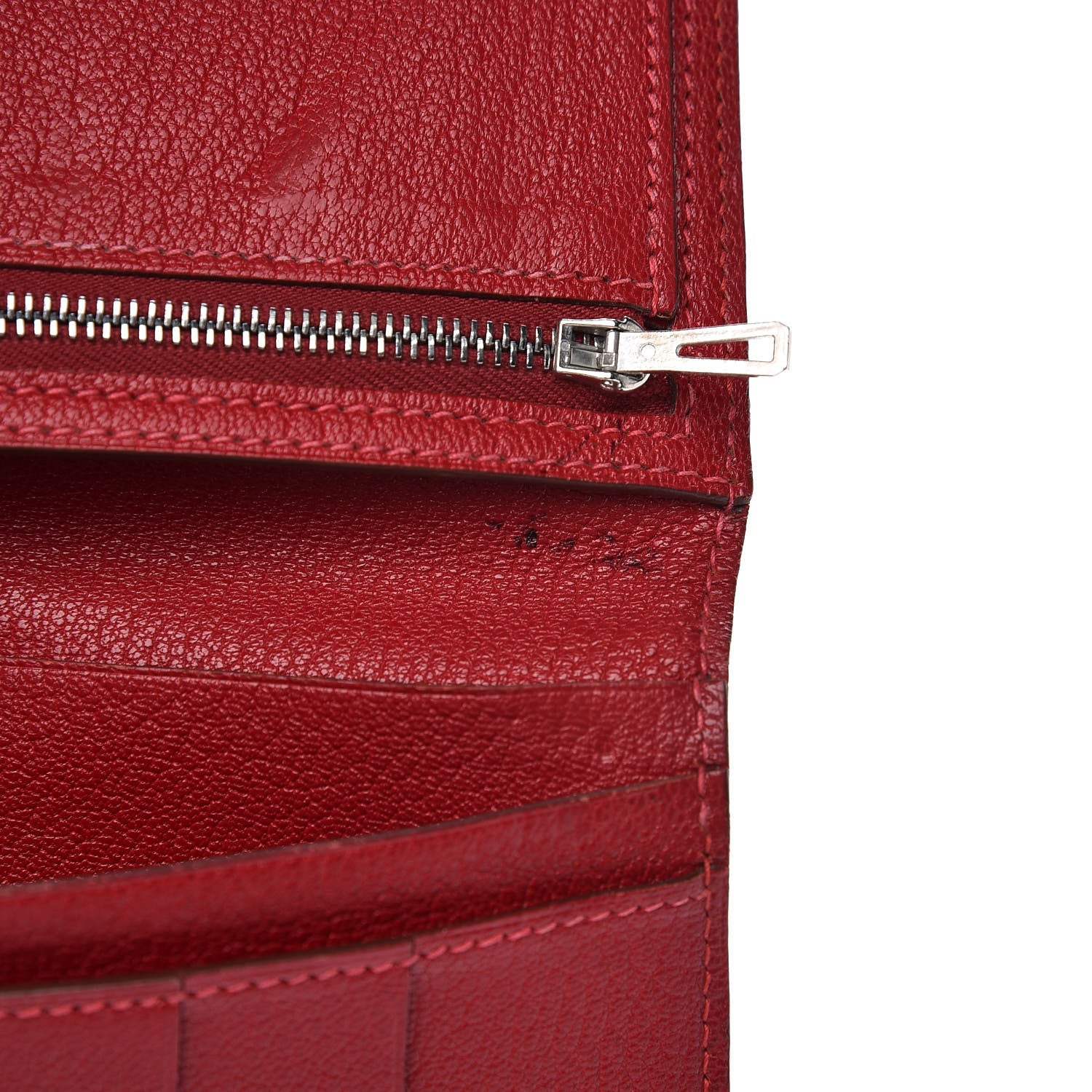 Hermes Chevre Mysore Bearn Gusset Wallet Rouge Casaque 8 of 12