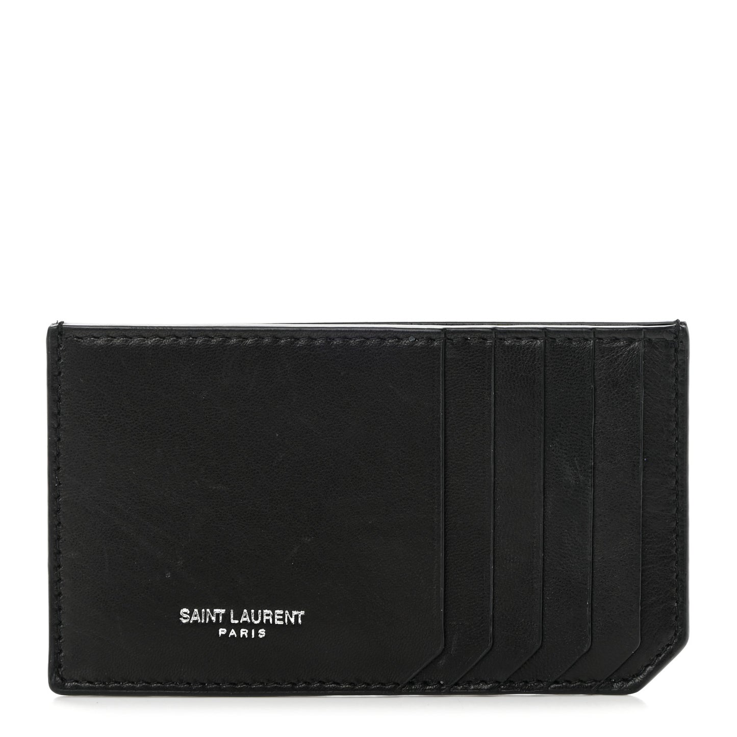 Calfskin 5 Fragments Card Holder Black