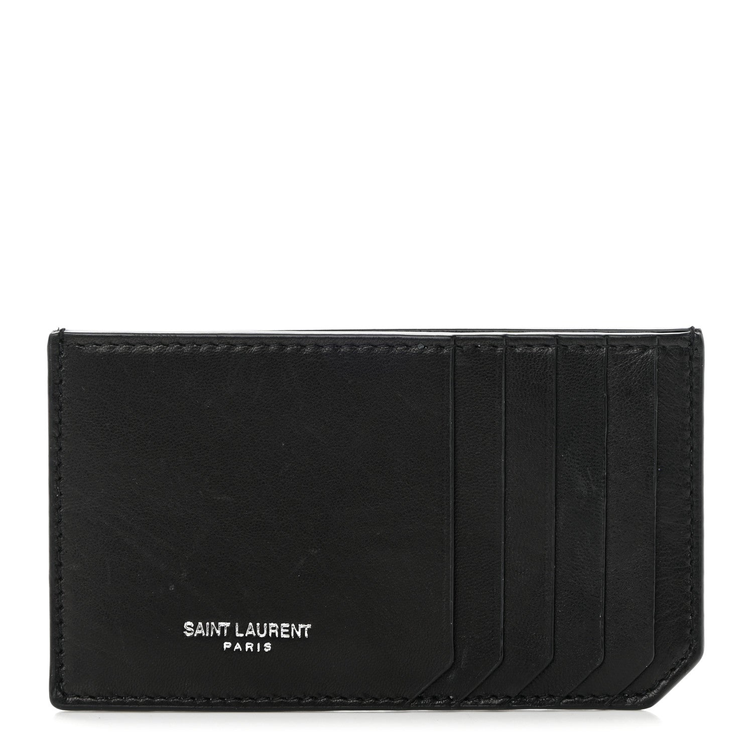 Saint Laurent Calfskin 5 Fragments Card Holder Black 1 of 8