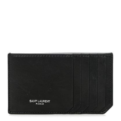 Saint Laurent Calfskin 5 Fragments Card Holder Black 1 of 8