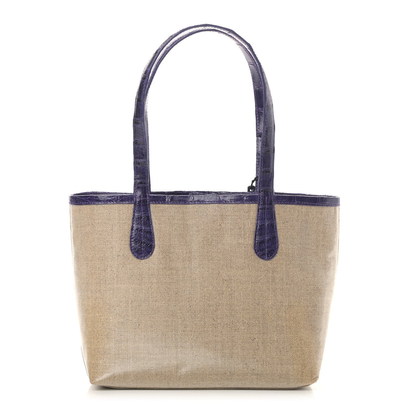 Linen Crocodile Mini Erica Shopper Tote Purple