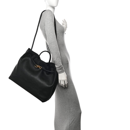 Bottega Veneta Silky Calfskin Large Andiamo Shoulder Bag Black 2 of 10