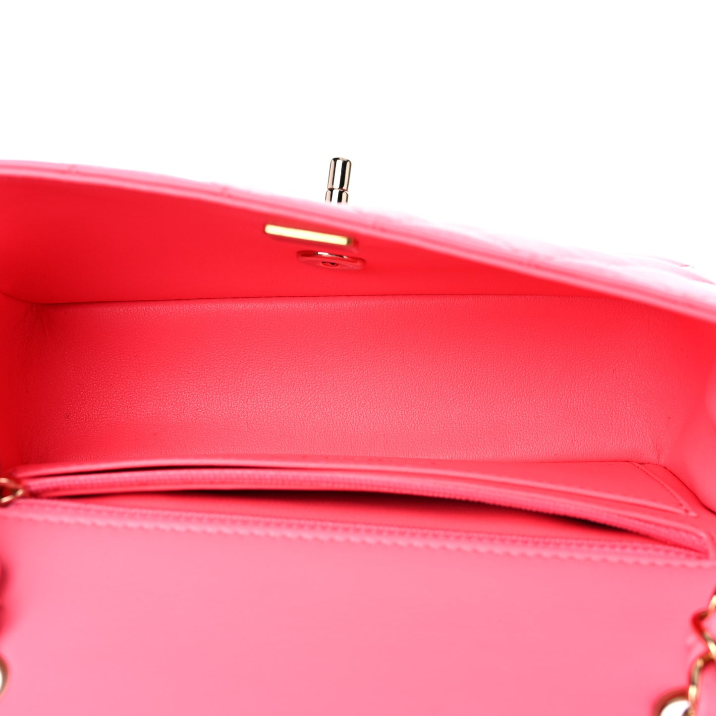 Lambskin Quilted Mini Rectangular Flap Pink