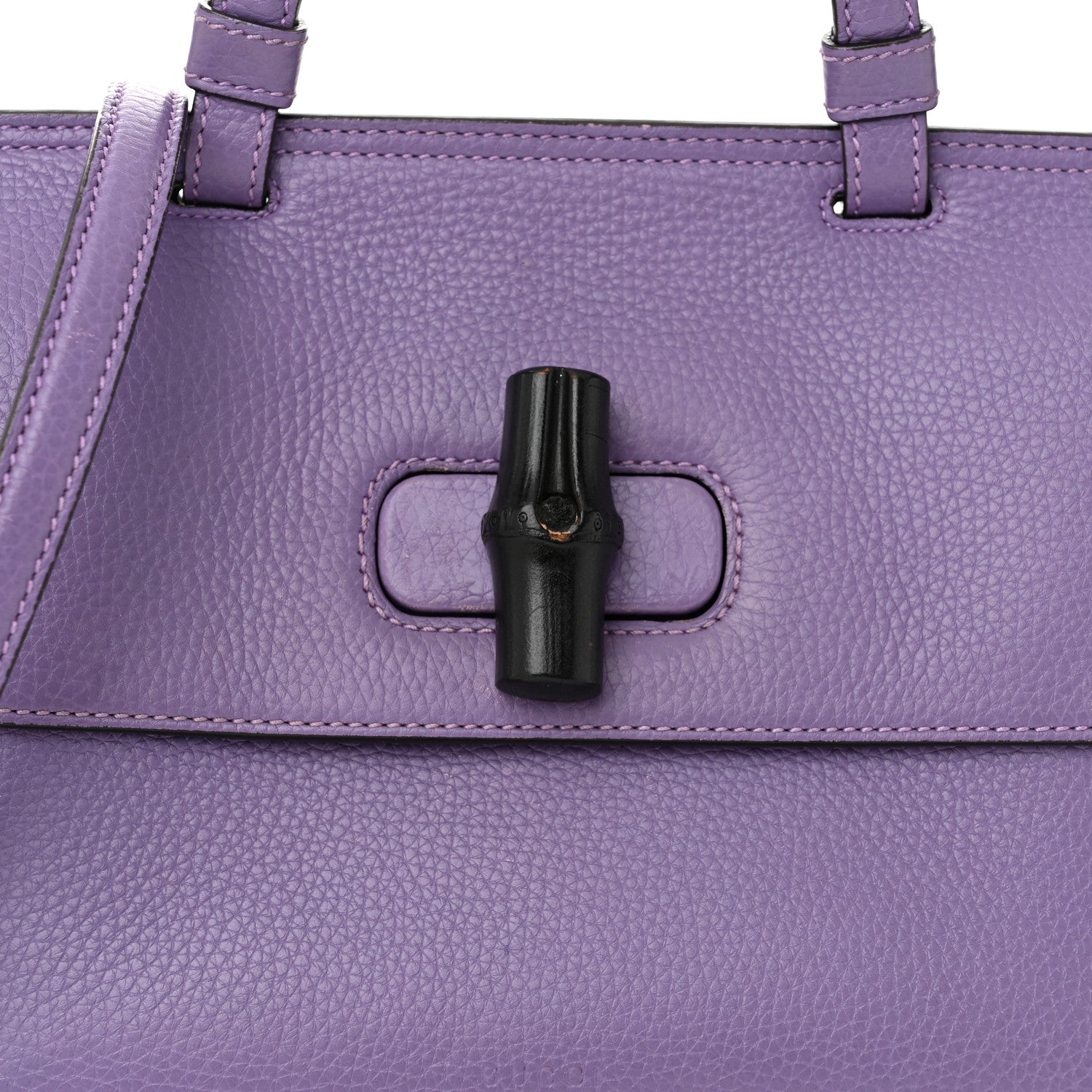 Gucci Cellarius Calfskin Small Bamboo Daily Top Handle Bag Purple 7 of 11