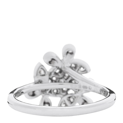 Graff 18K White Gold Diamond Mini Triple Butterfly Pave Ring 52 6 4 of 7