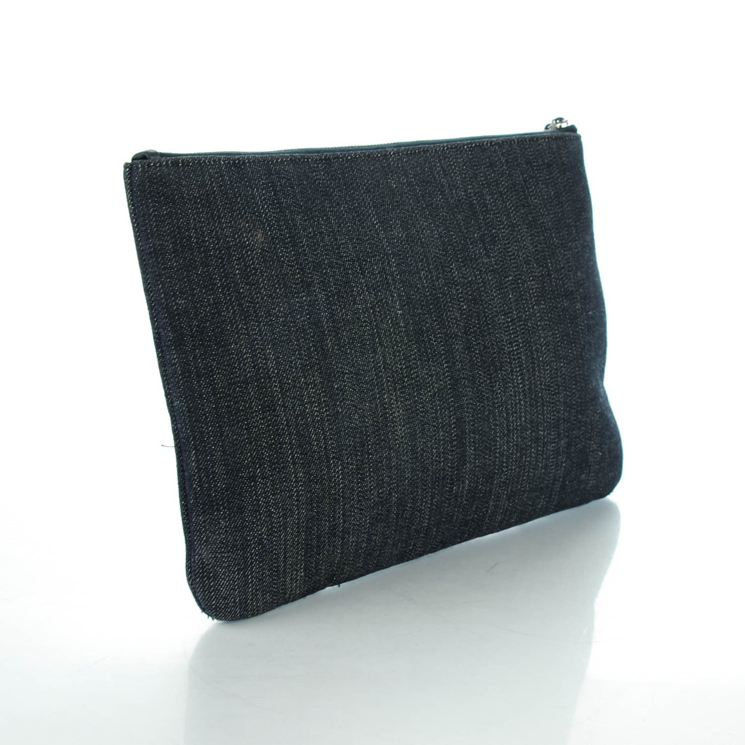 Chanel Denim Large Deauville Pouch Dark Blue 3 of 7