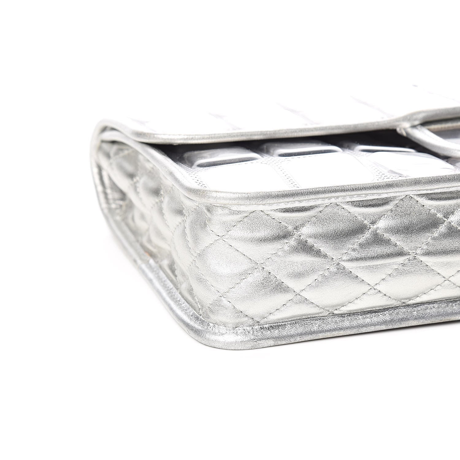 Chanel Vinyl Large Ice Cube Flap Silver 9 of 14